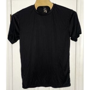 WSI Sports Men's Athletic Microtech Loose Short Sleeve Shirt Black Size‎ Large